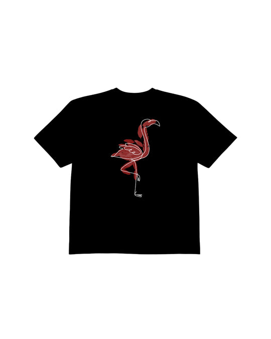 Black Flamingo Groove T-shirt red