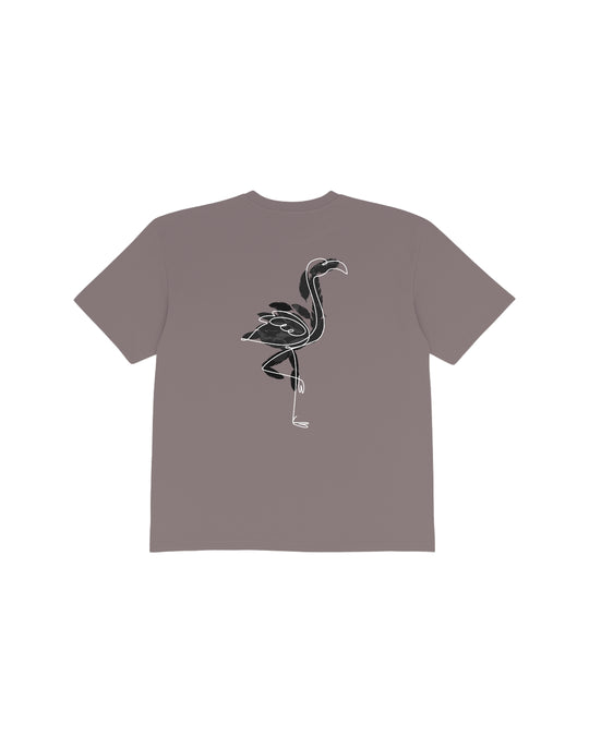 Grey Flamingo Groove T-shirt black