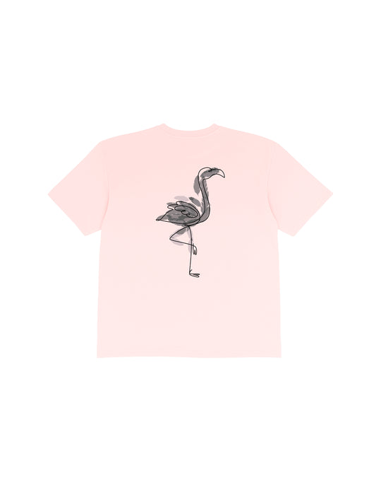 Light Pink Flamingo Groove T-shirt grey