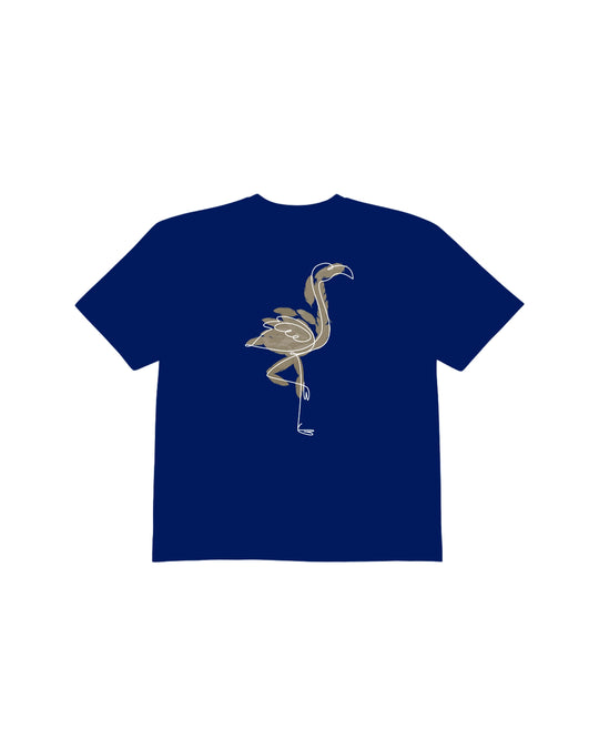 Blue Flamingo Groove T-shirt golden