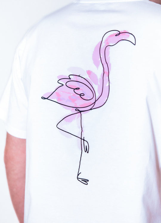 FLAMINGO GROOVE WHITE T-SHIRT