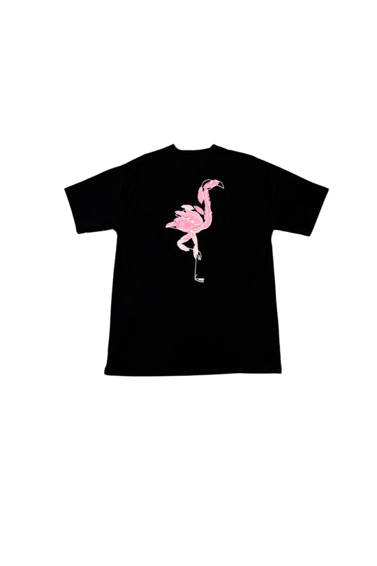 FLAMINGO GROOVE BLACK T-SHIRT